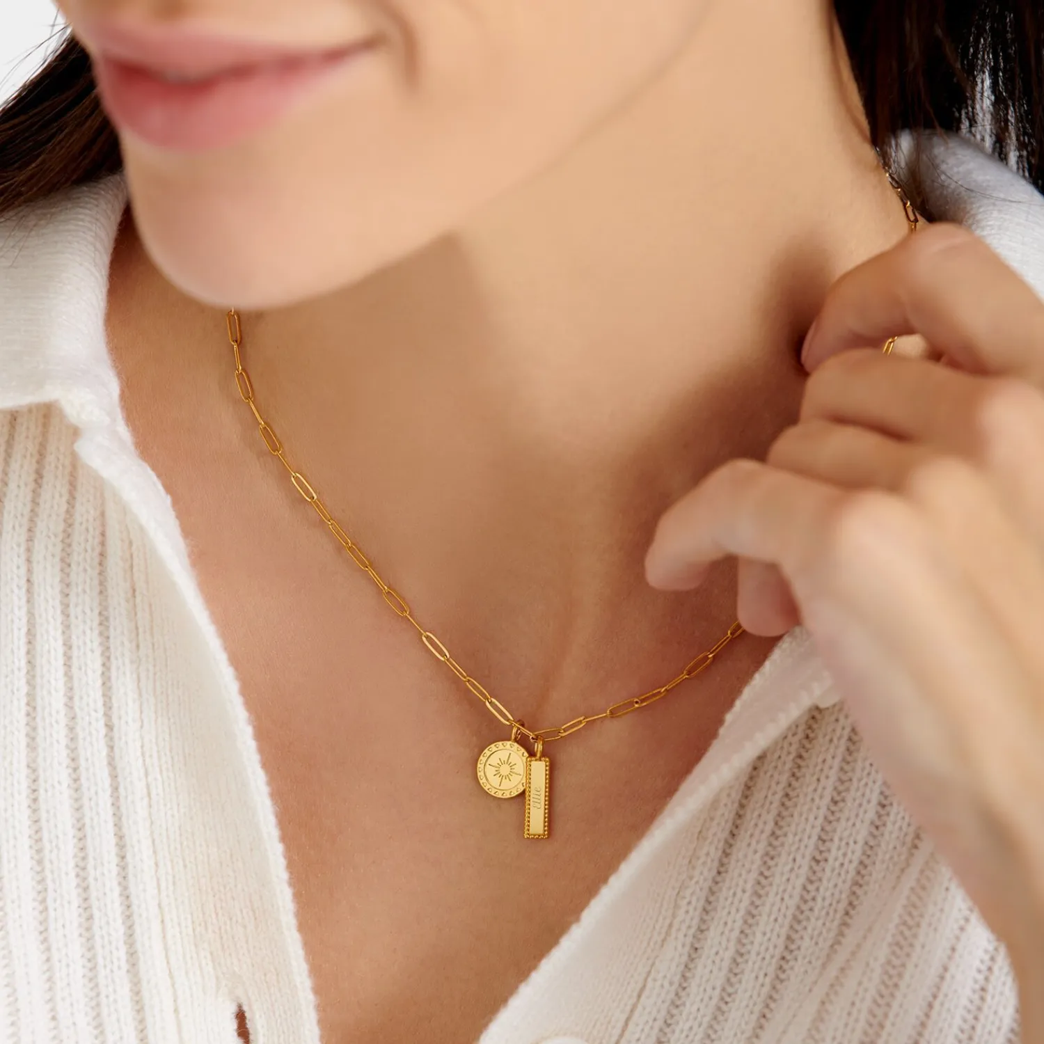 Katie Loxton ' Waterproof Gold Charm Necklace Collect Adventures Discount