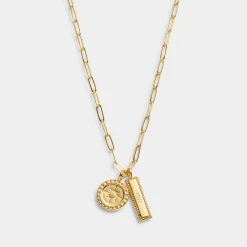 Katie Loxton ' Waterproof Gold Charm Necklace Collect Adventures Discount