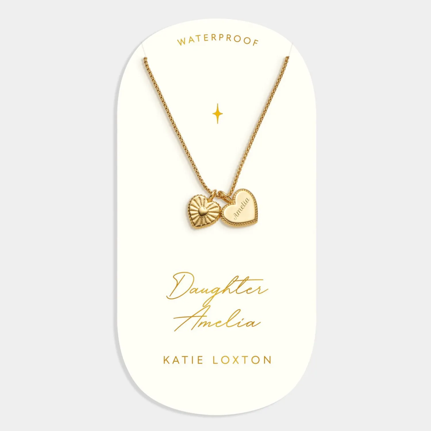 Katie Loxton ' Waterproof Gold Charm Necklace Daughter Clearance