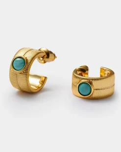 Katie Loxton ' Waterproof Gold Birthstone Hoop Earrings December Hot