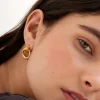 Katie Loxton Demi Waterproof Gold Oversized Stud Earrings New