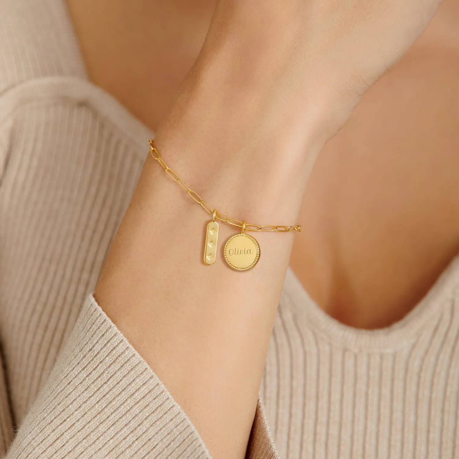 Katie Loxton ' Waterproof Gold Charm Bracelet Dreamer Discount