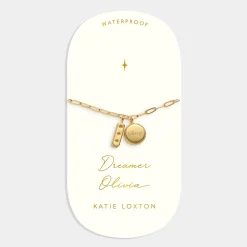 Katie Loxton ' Waterproof Gold Charm Bracelet Dreamer Discount