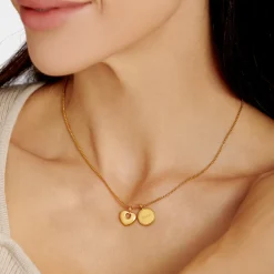 Katie Loxton ' Waterproof Gold Charm Necklace Family Forever Best