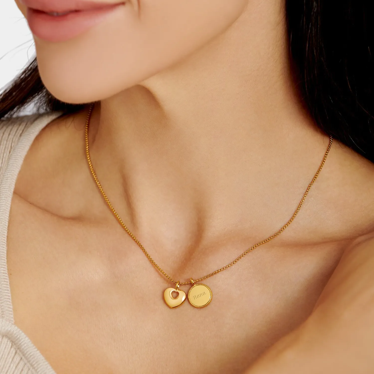 Katie Loxton ' Waterproof Gold Charm Necklace Family Forever Best