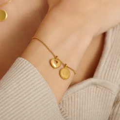 Katie Loxton ' Waterproof Gold Charm Bracelet Family Forever New