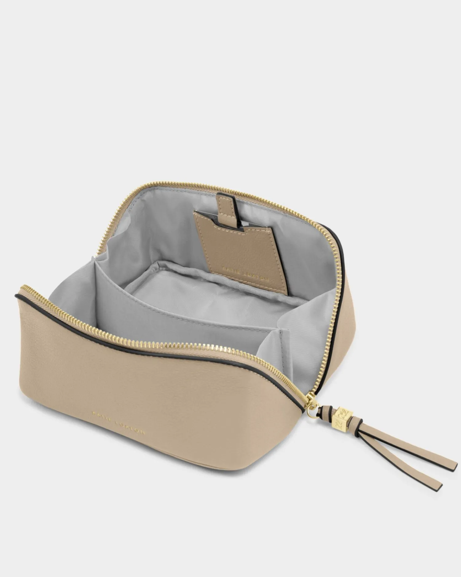 Katie Loxton Fold-Out Mirror Makeup Bag Light Taupe Sale