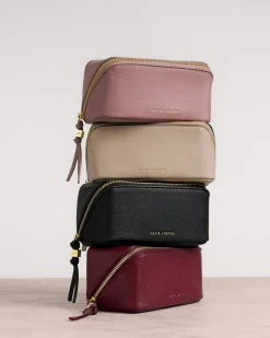 Katie Loxton Fold-Out Mirror Makeup Bag Deep Rose Hot