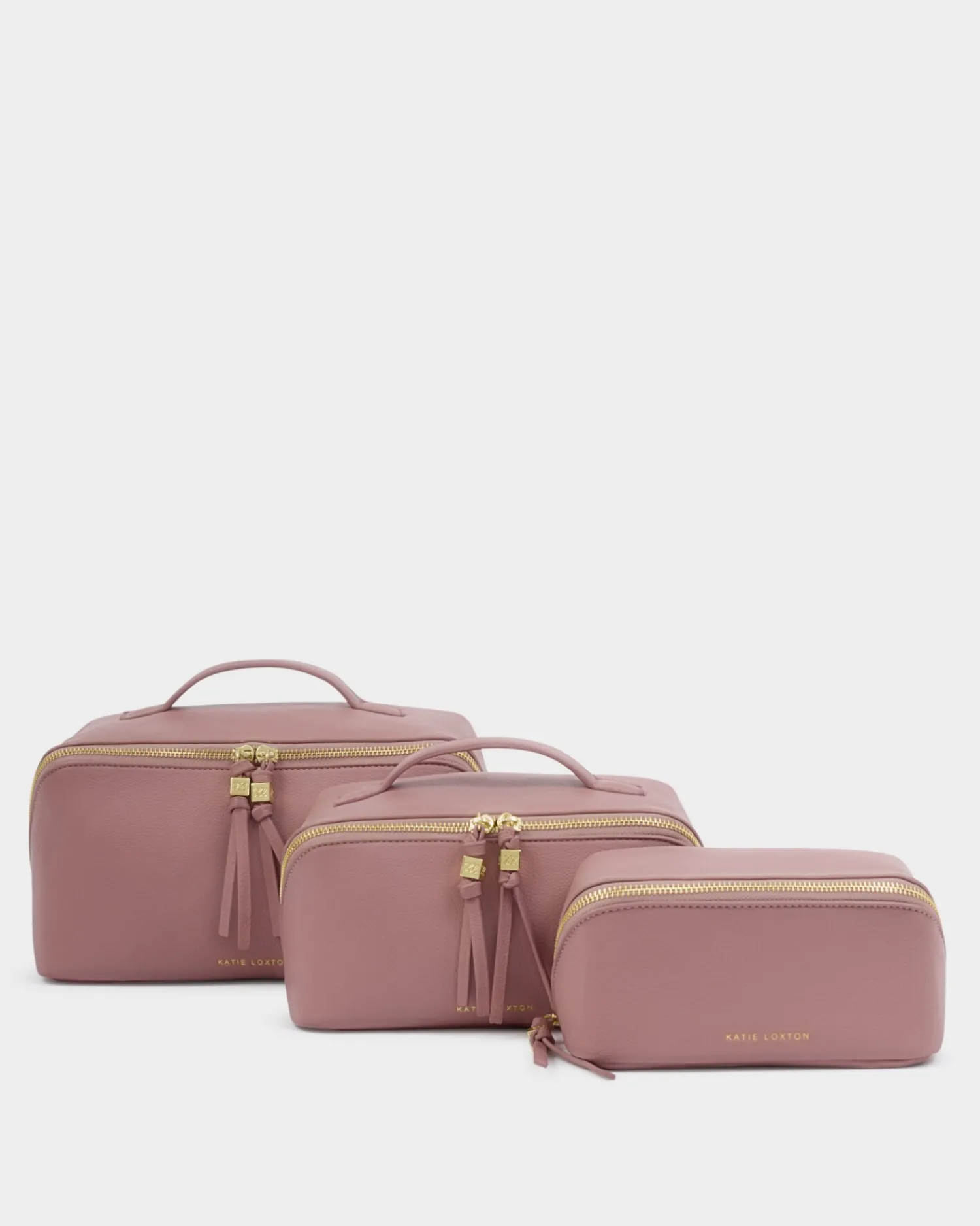 Katie Loxton Fold-Out Mirror Makeup Bag Deep Rose Hot