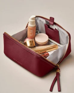 Katie Loxton Fold-Out Mirror Makeup Bag Cherry New