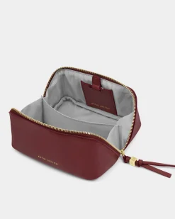 Katie Loxton Fold-Out Mirror Makeup Bag Cherry New