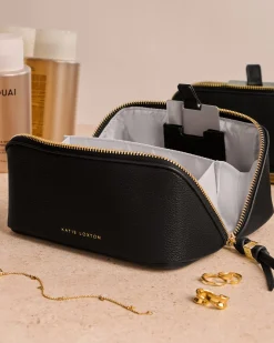 Katie Loxton Fold-Out Mirror Makeup Bag Black New