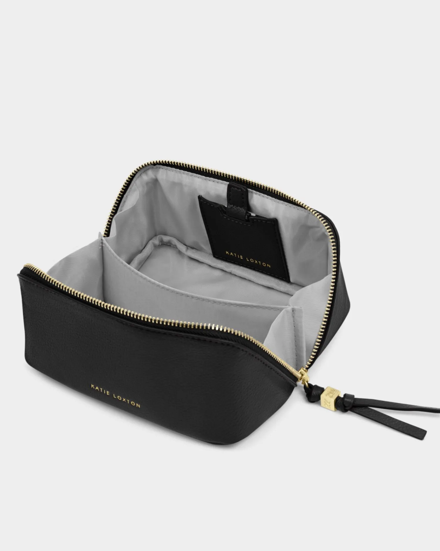 Katie Loxton Fold-Out Mirror Makeup Bag Black New