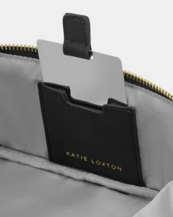 Katie Loxton Fold-Out Mirror Makeup Bag Black New