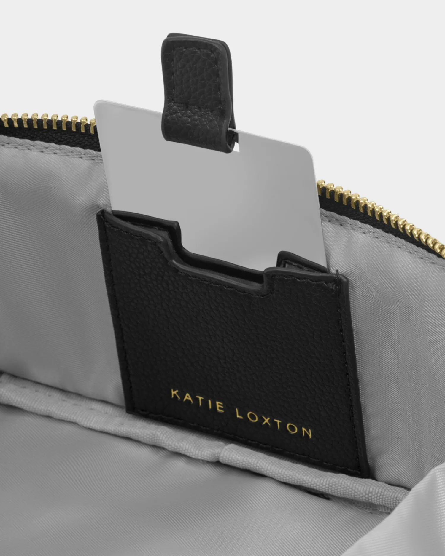 Katie Loxton Fold-Out Mirror Makeup Bag Black New