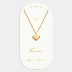 Katie Loxton Forever' Waterproof Gold Heart Necklace Clearance