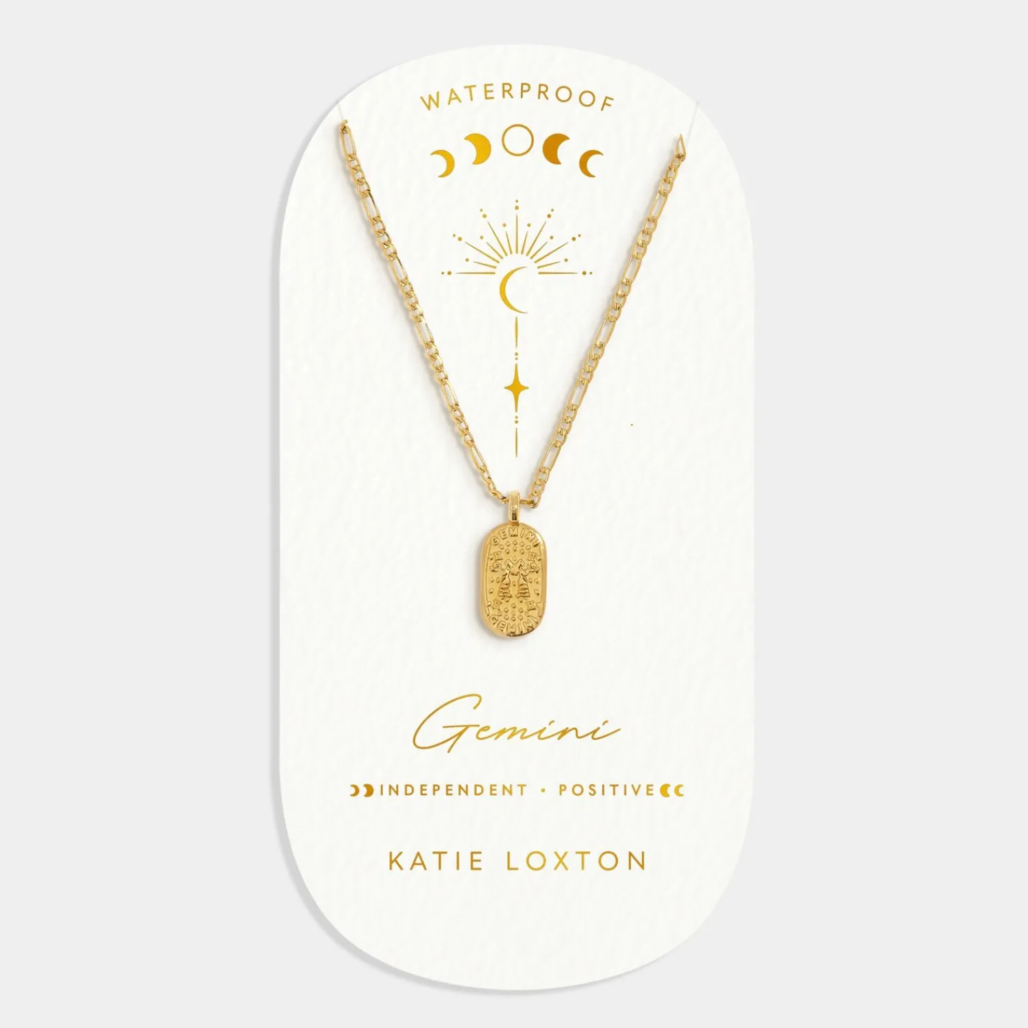 Katie Loxton Gemini' Waterproof Gold Zodiac Necklace 21st May 20th Jun Online