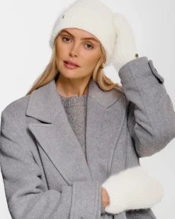 Katie Loxton Gift Boxed Hat & Mittens Set White Outlet