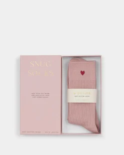 Katie Loxton Gift Boxed Heart Socks Blush Pink Outlet