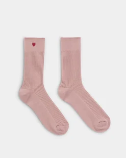 Katie Loxton Gift Boxed Heart Socks Blush Pink Outlet