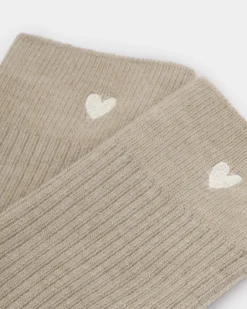 Katie Loxton Gift Boxed Heart Socks Taupe Discount