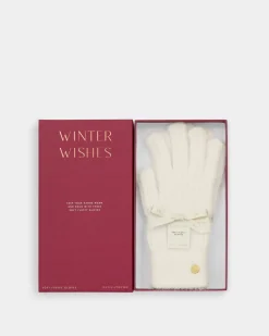 Katie Loxton Gift Boxed Knitted Gloves White Sale