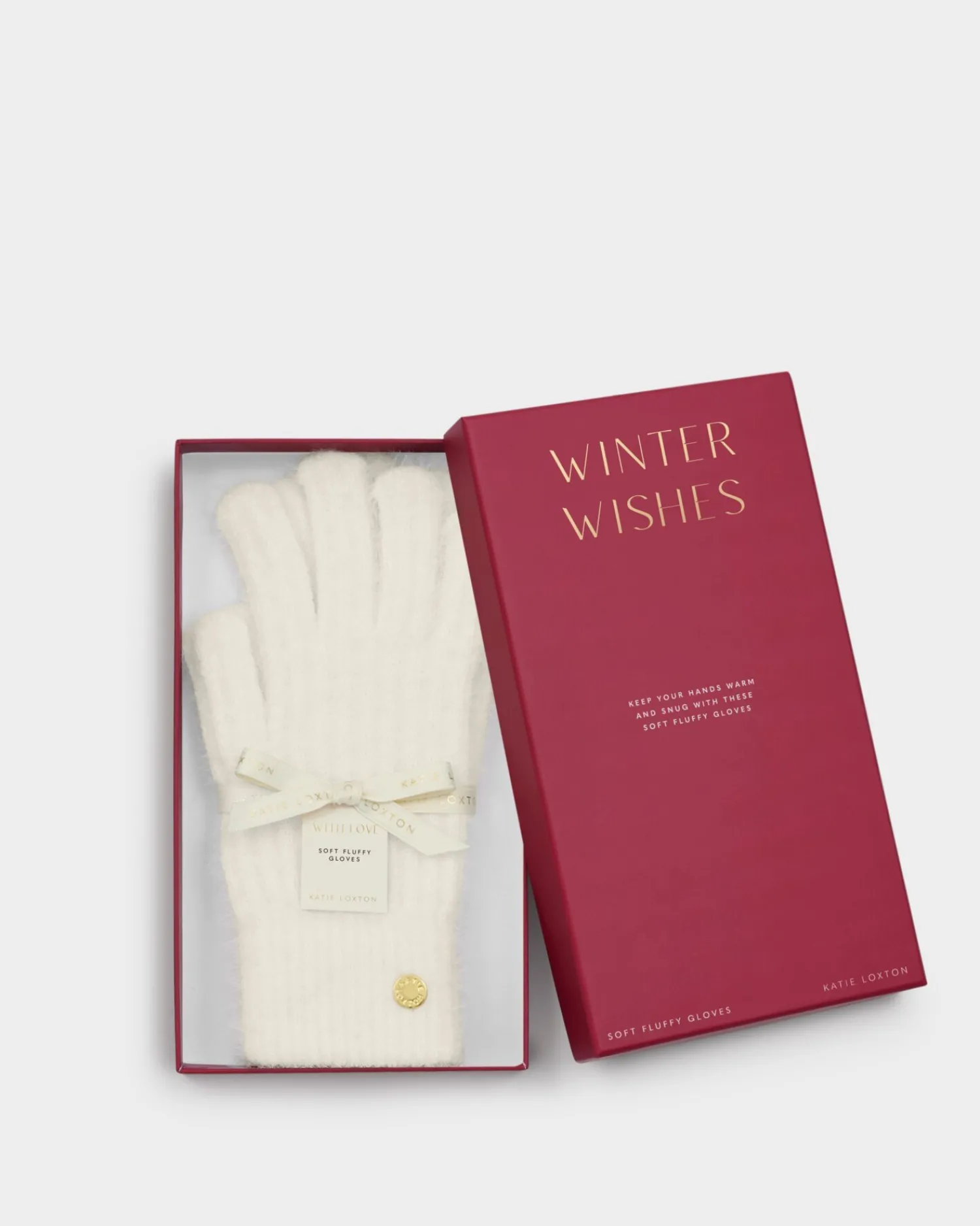 Katie Loxton Gift Boxed Knitted Gloves White Sale