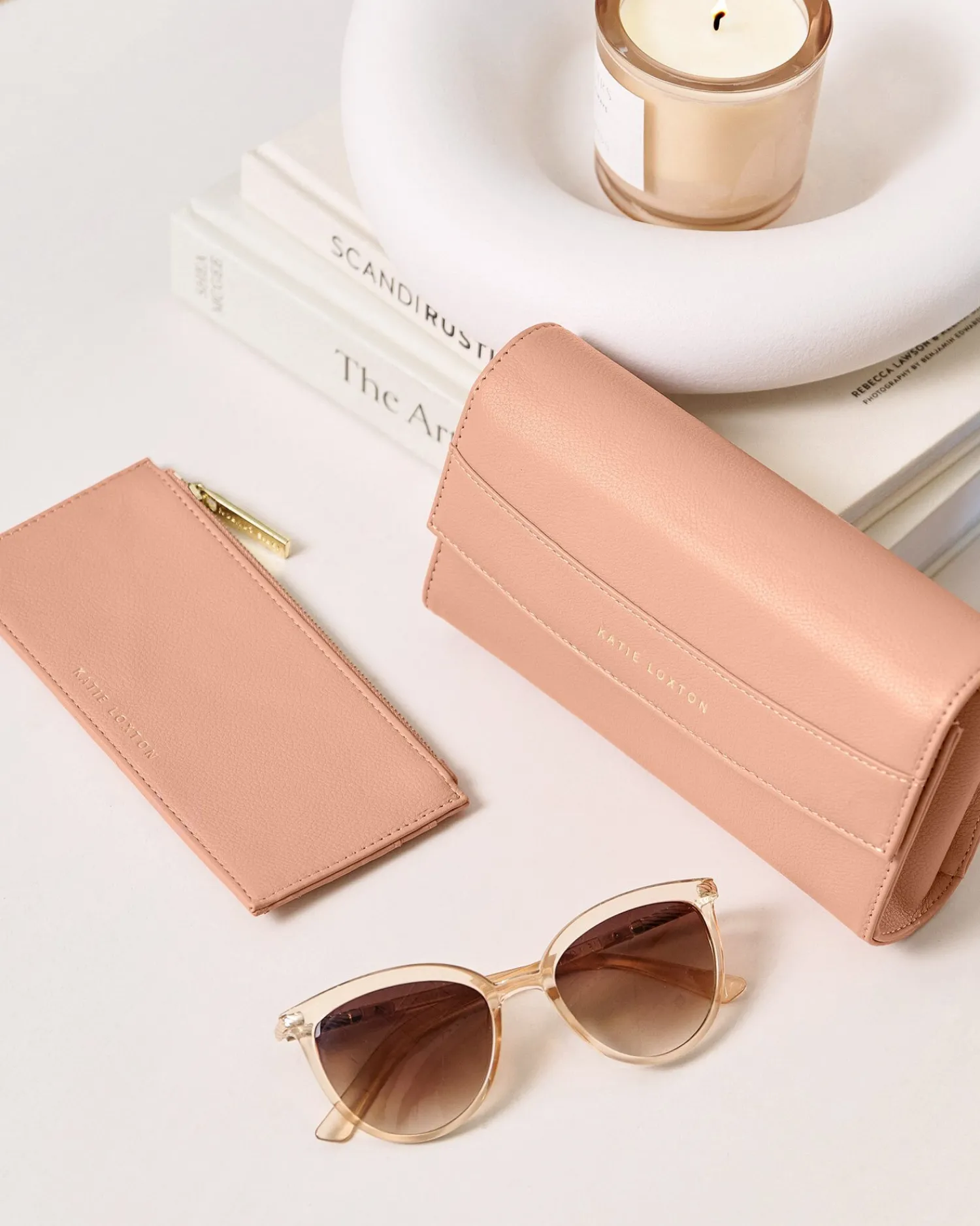 Katie Loxton Glasses And Card Holder Travel Case Peony Blush Hot