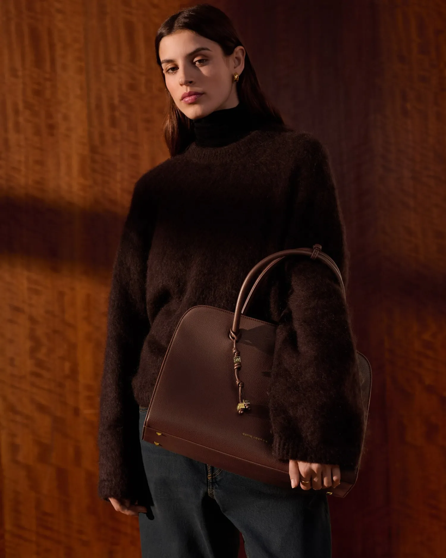 Katie Loxton Hadley Shoulder Tote Bag Dark Chocolate Hot