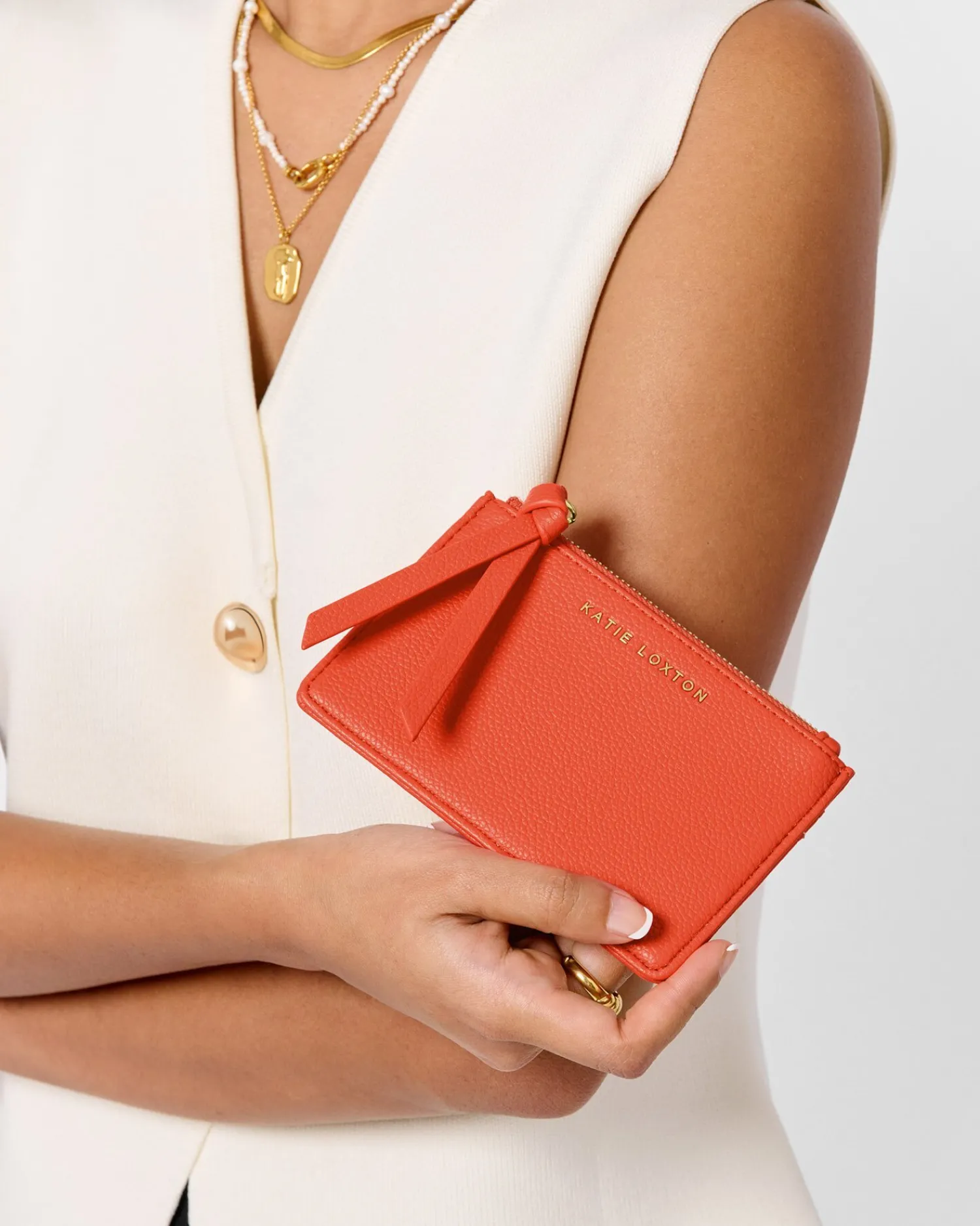 Katie Loxton Hallie Coin And Card Holder Deep Orange Hot