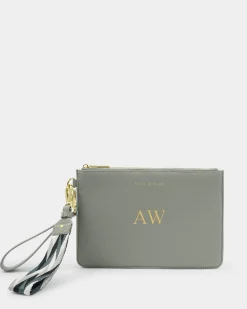 Katie Loxton Hallie Wristlet Pouch Graphite Green