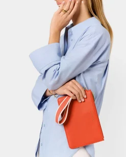 Katie Loxton Hallie Wristlet Pouch Deep Orange Outlet