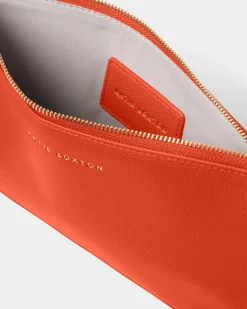 Katie Loxton Hallie Wristlet Pouch Deep Orange Outlet