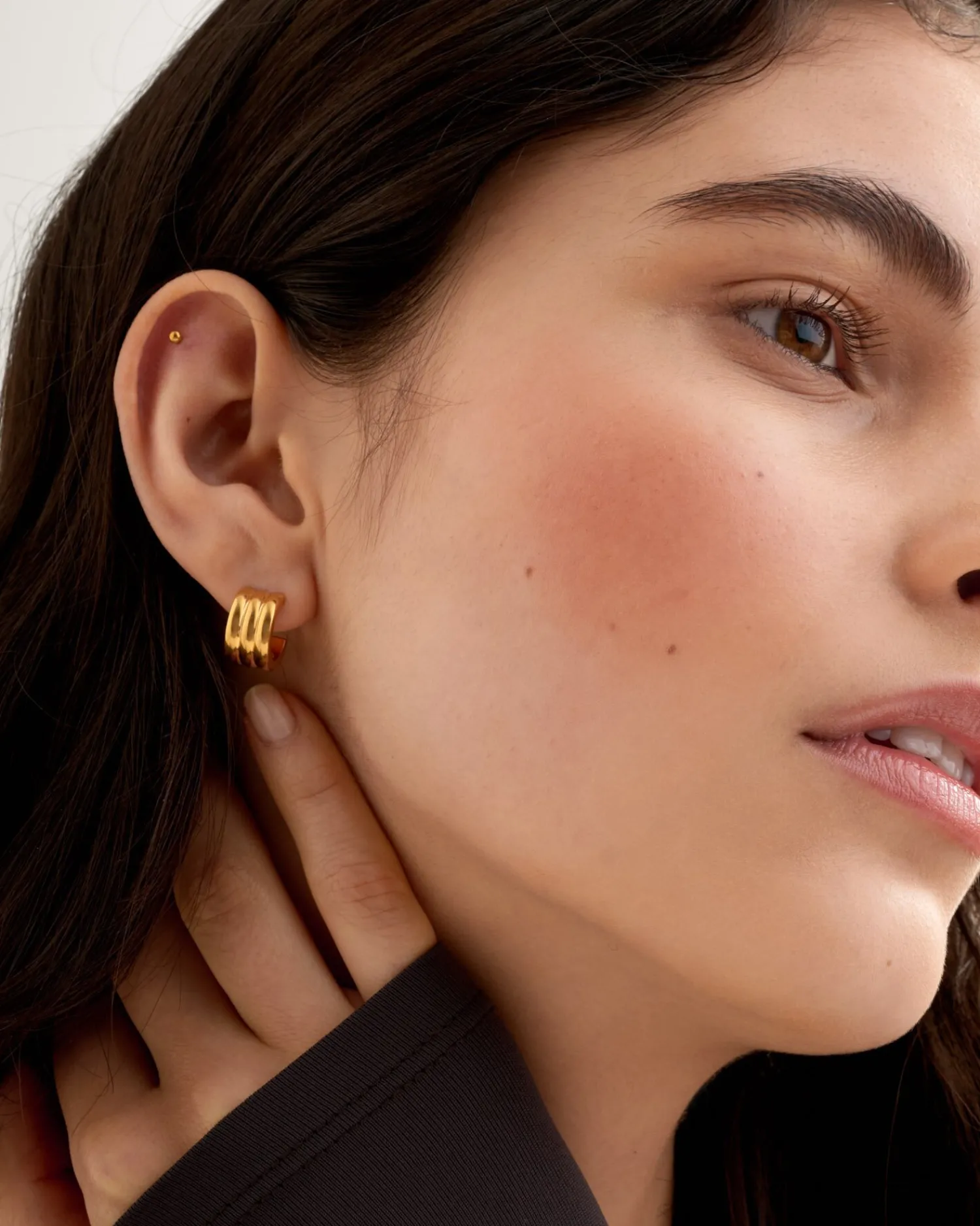 Katie Loxton Hanna Waterproof Gold Huggie Hoop Earrings