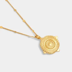 Katie Loxton Happiness' Waterproof Gold Antique Coin Necklace