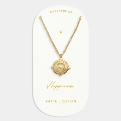 Katie Loxton Happiness' Waterproof Gold Antique Coin Necklace