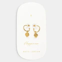 Katie Loxton Happiness' Waterproof Gold Antique Coin Hoop Earrings Best