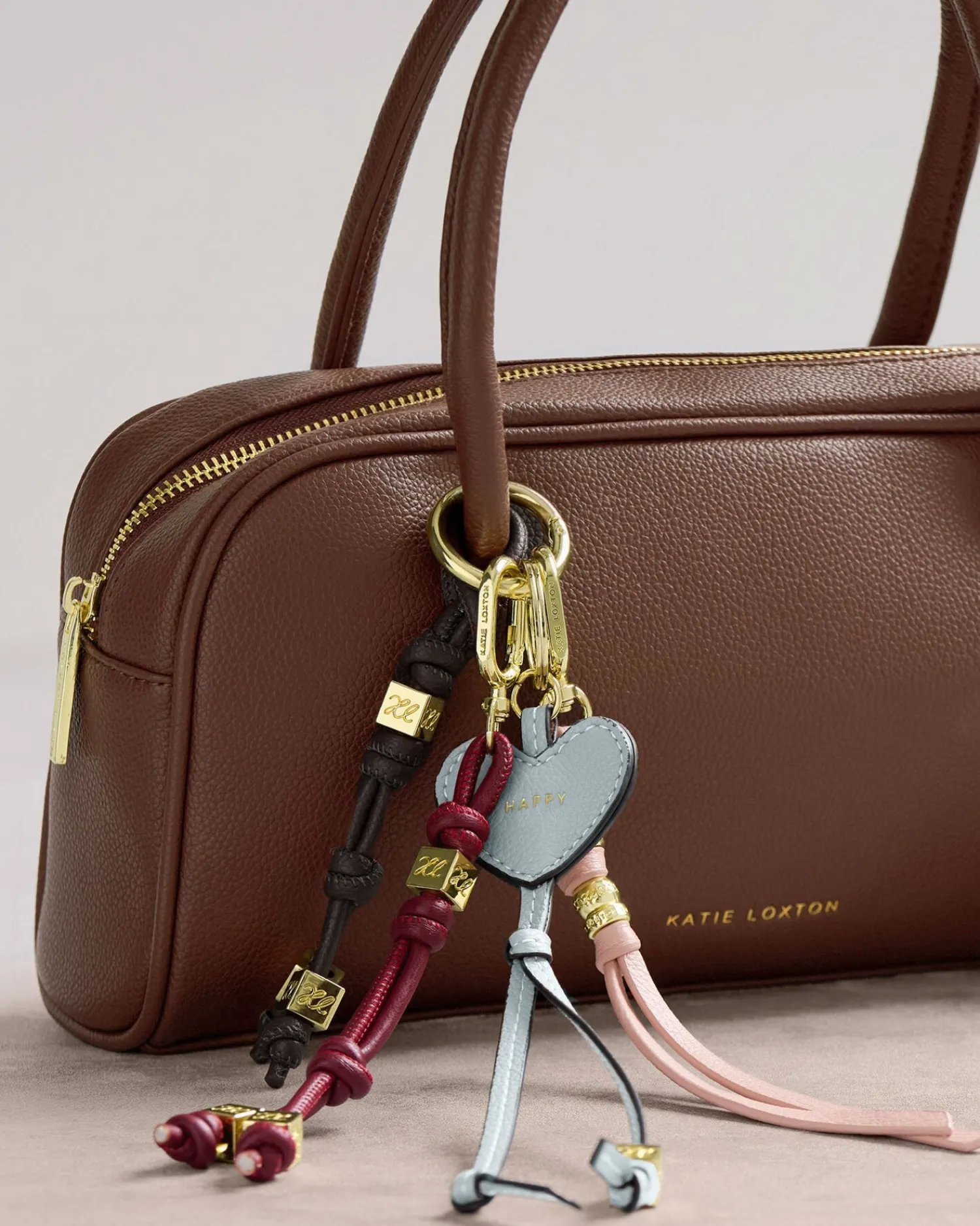 Katie Loxton Heart Bag Charm Keyring Happy Best