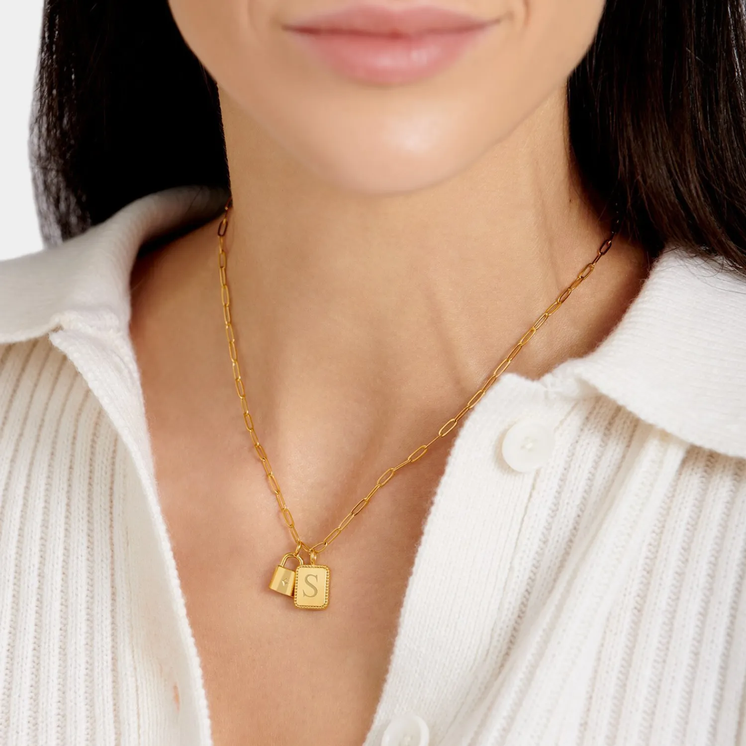 Katie Loxton ' Waterproof Gold Charm Necklace Inner Strength Online