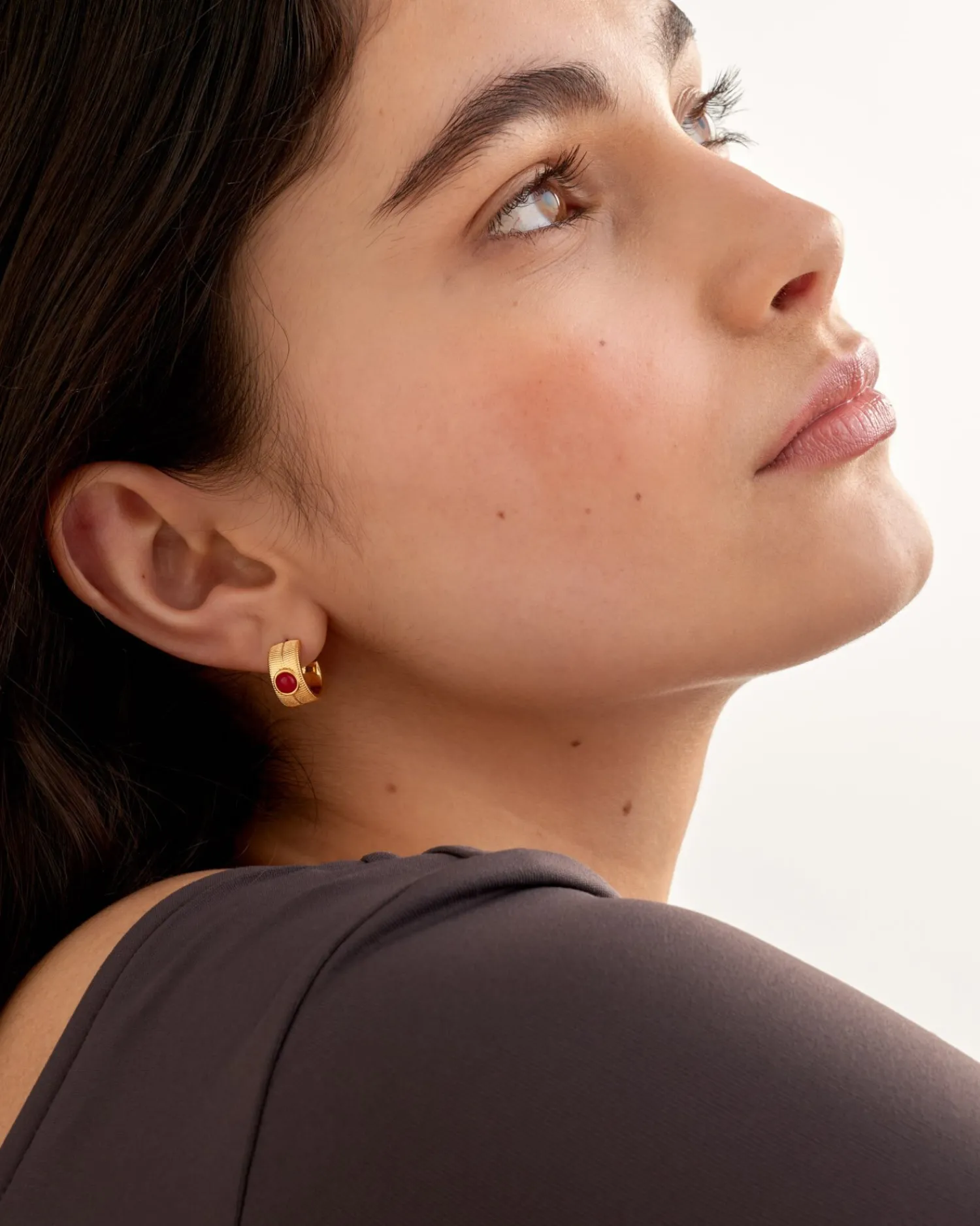 Katie Loxton ' Waterproof Gold Birthstone Hoop Earrings January