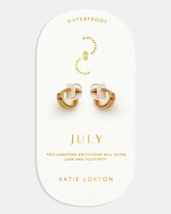 Katie Loxton ' Waterproof Gold Birthstone Hoop Earrings July Online