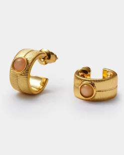 Katie Loxton ' Waterproof Gold Birthstone Hoop Earrings July Online