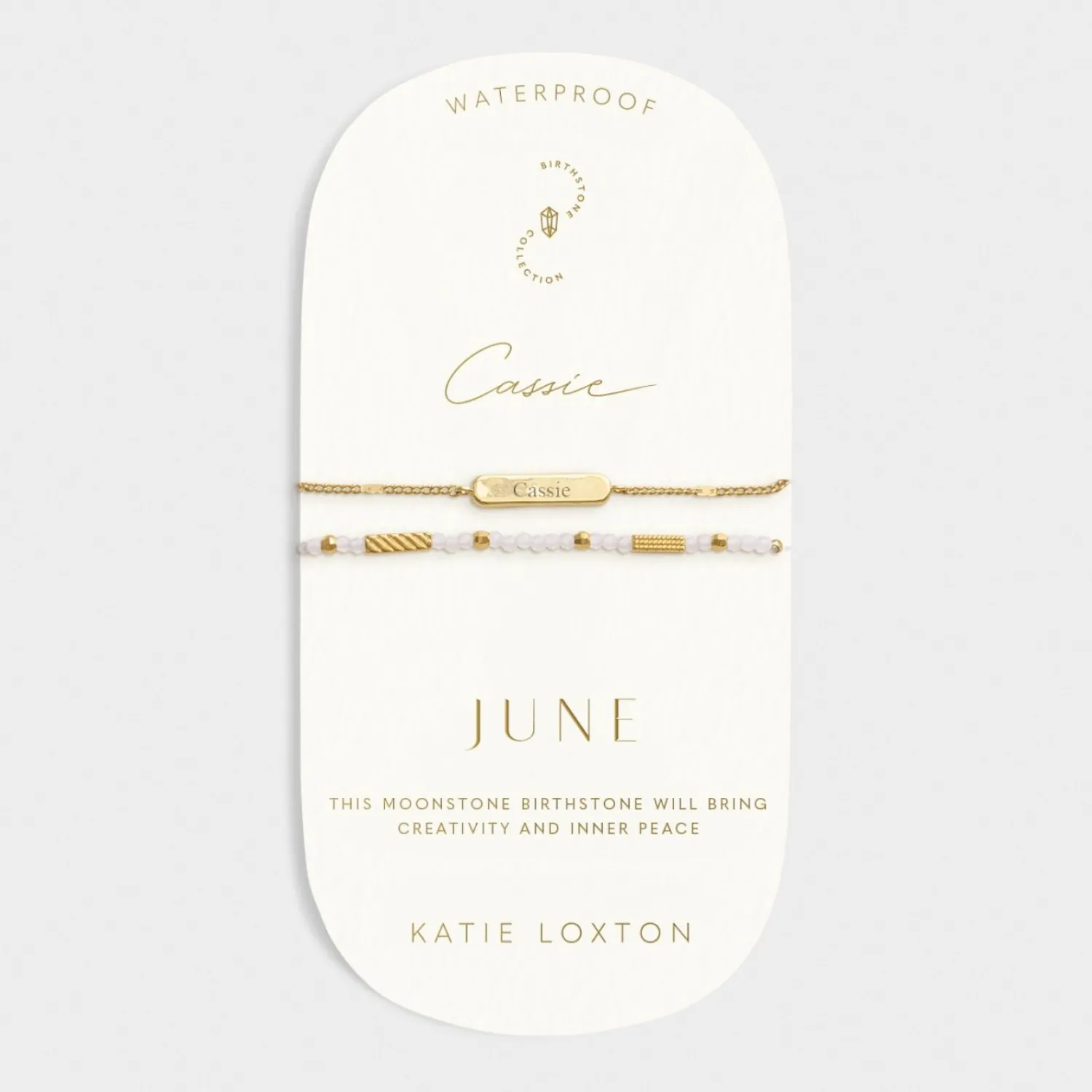 Katie Loxton ' Waterproof Gold Birthstone Bracelet June Outlet