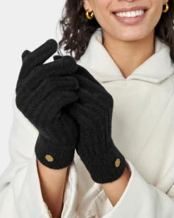 Katie Loxton Knitted Gloves Black New