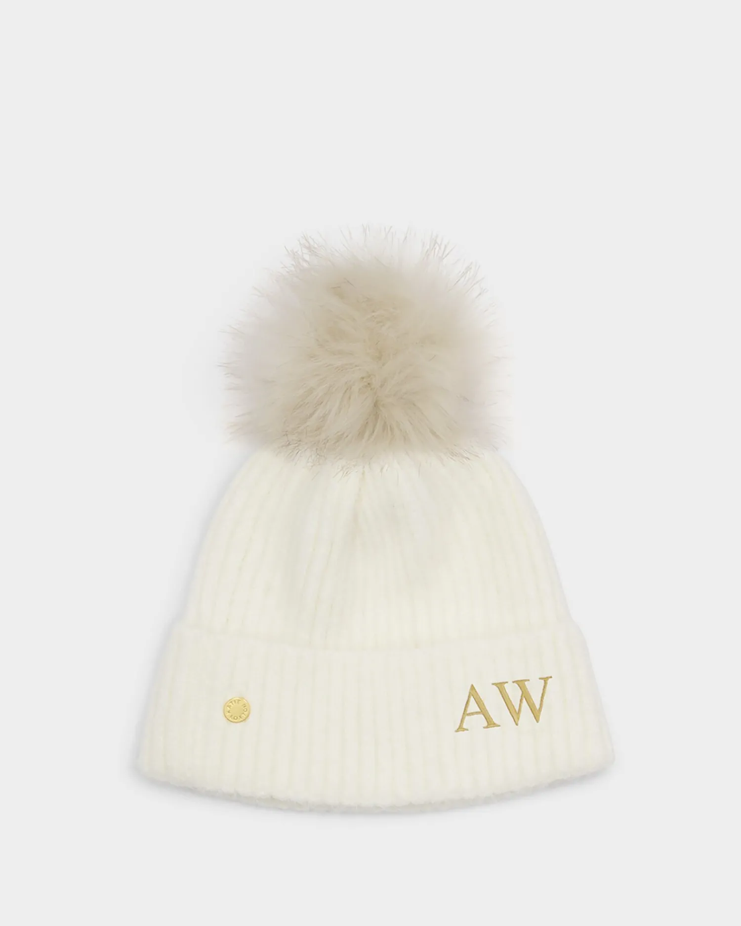 Katie Loxton Knitted Pom Pom Hat White