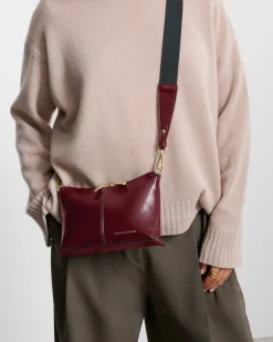 Katie Loxton Laila Patent Crackle Crossbody Bag Cherry