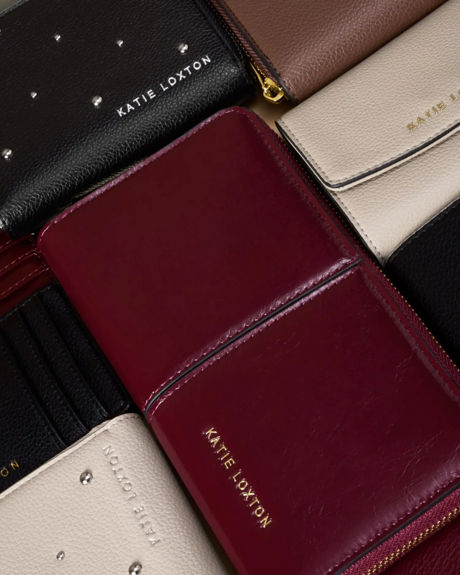 Katie Loxton Laila Patent Crackle Purse Cherry