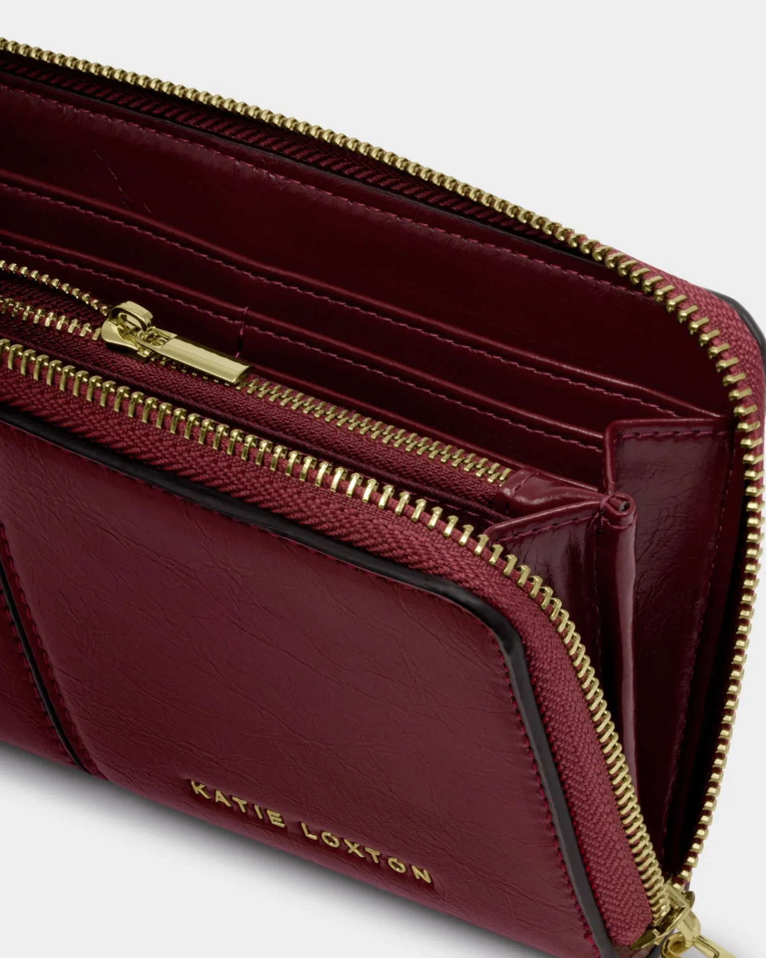Katie Loxton Laila Patent Crackle Purse Cherry