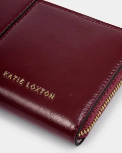 Katie Loxton Laila Patent Crackle Purse Cherry