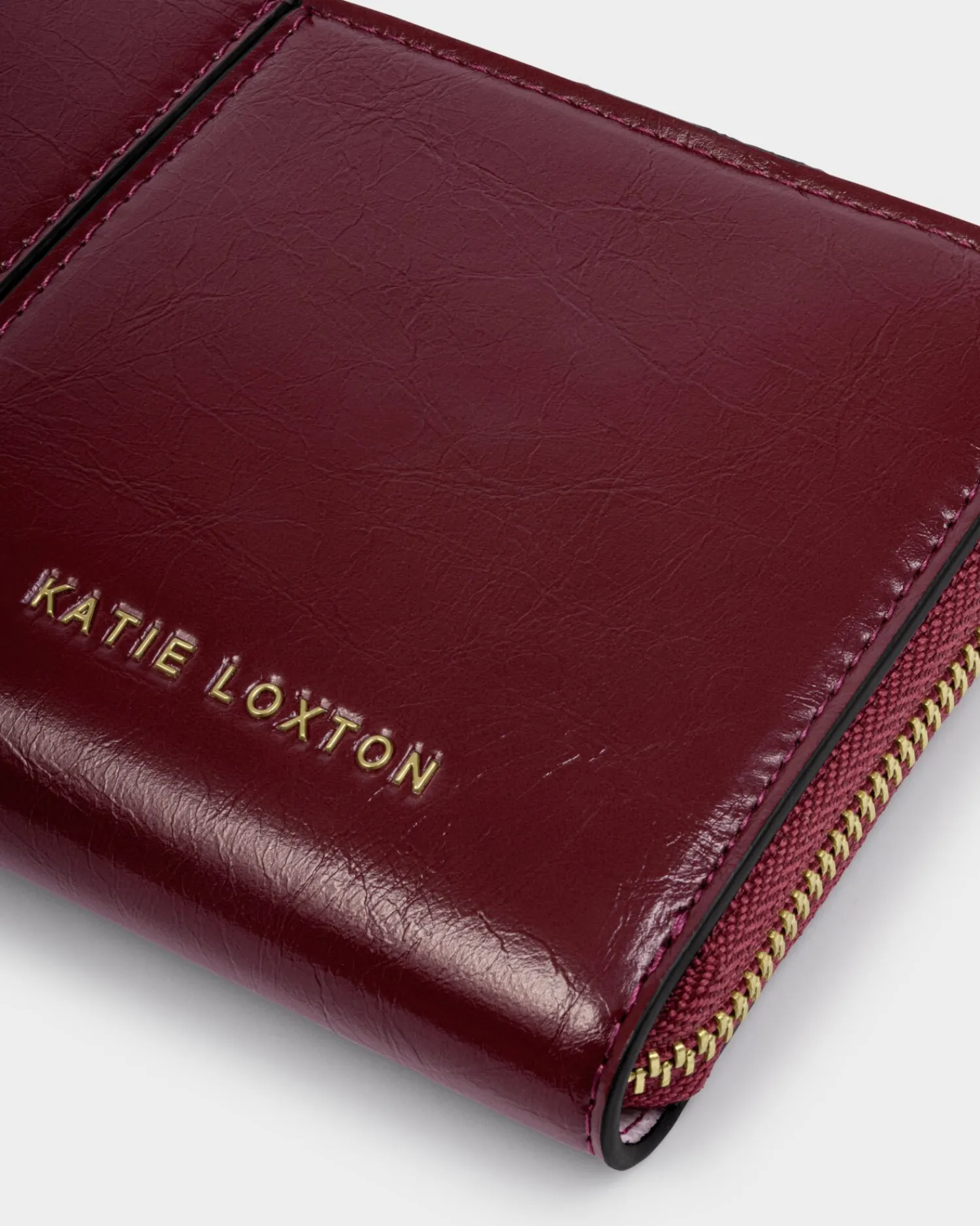 Katie Loxton Laila Patent Crackle Purse Cherry